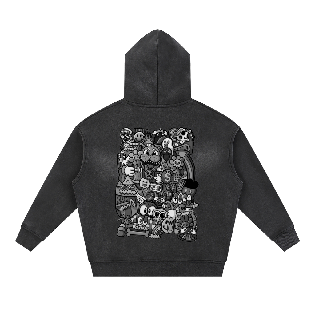 chrisartpher Two-way Zipper Boxy Fleece Hoodie