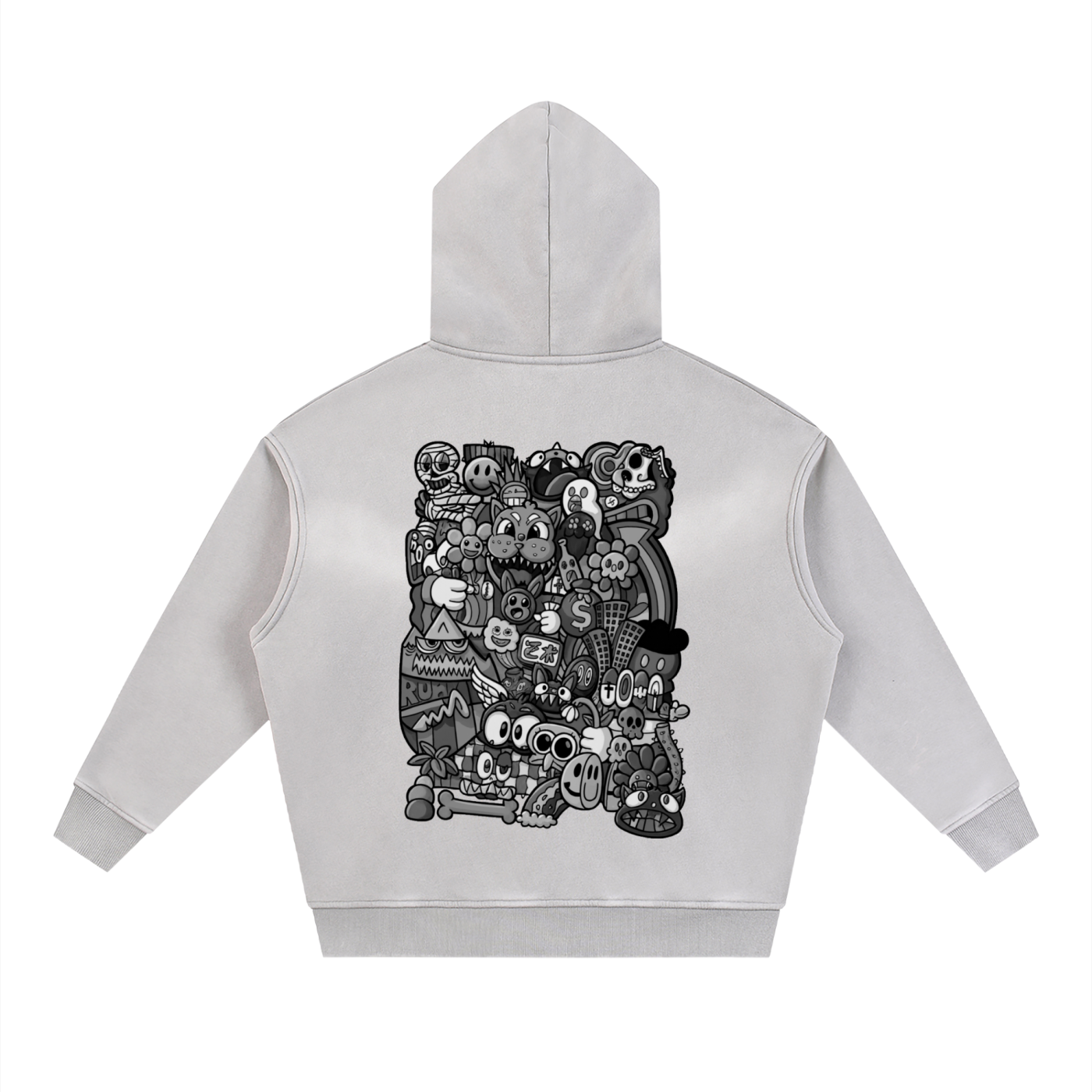 chrisartpher Two-way Zipper Boxy Fleece Hoodie