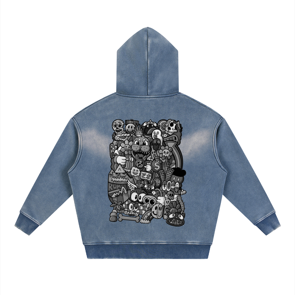 chrisartpher Two-way Zipper Boxy Fleece Hoodie
