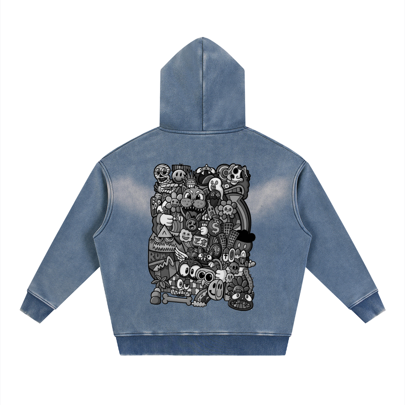 chrisartpher Two-way Zipper Boxy Fleece Hoodie