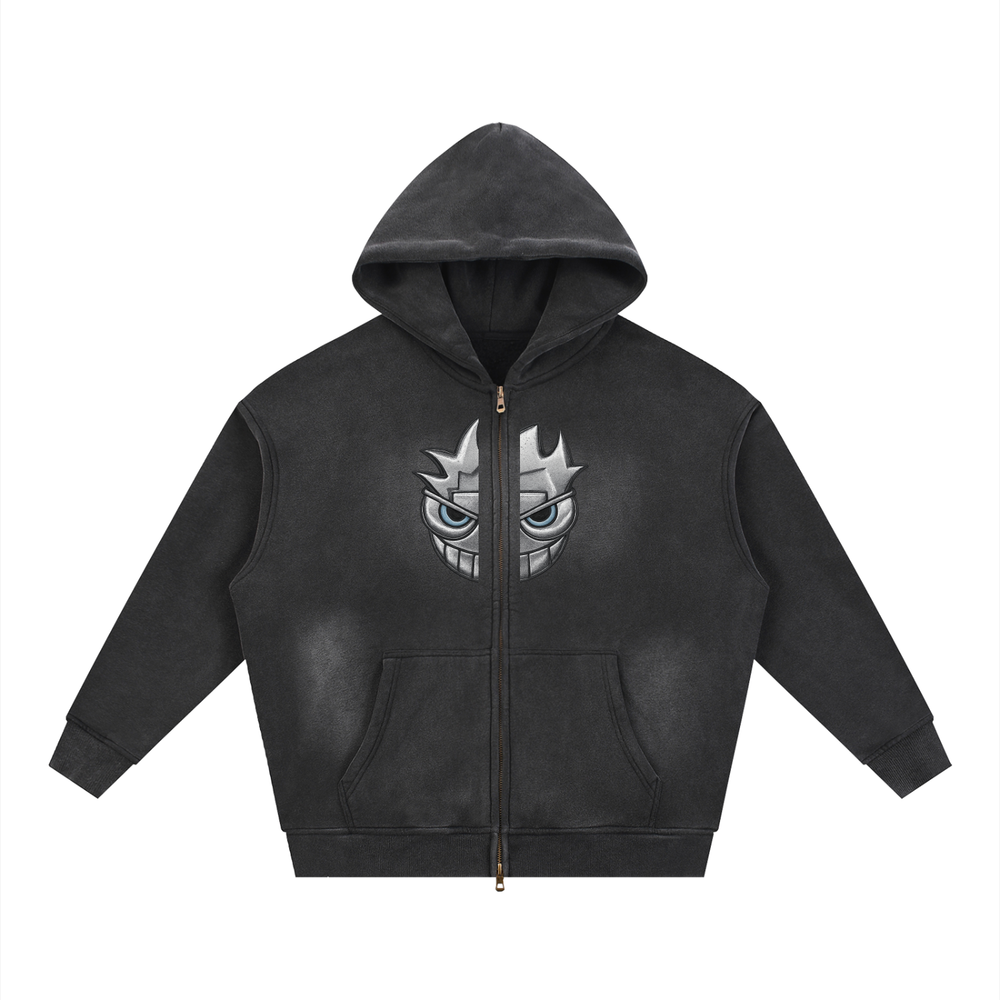 chrisartpher Two-way Zipper Boxy Fleece Hoodie